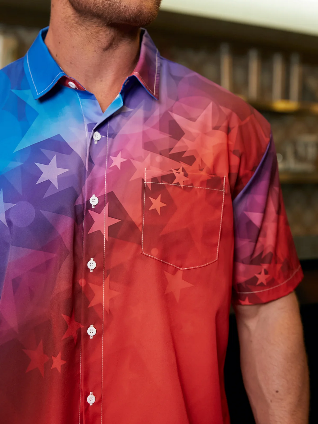 Independence Day Flag Hawaiian Golf Shirt, 250th Anniversary Tropical Vibe Men's Golf Shirt
