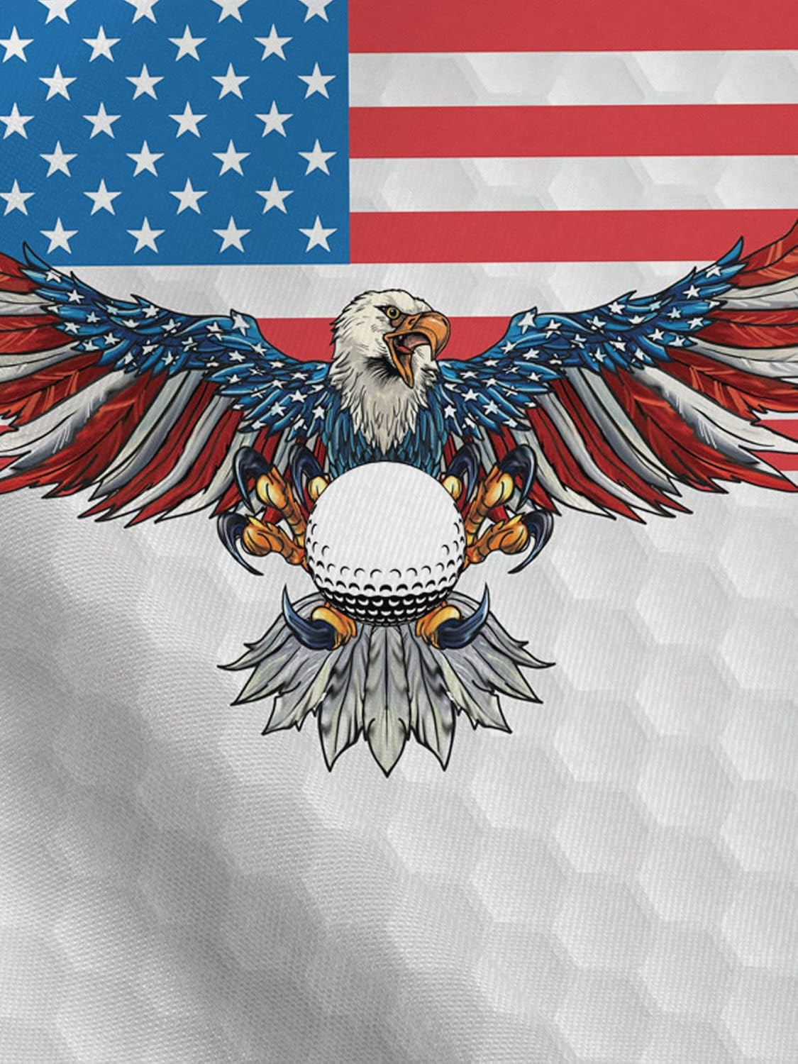 American Flag Eagle Shirt Patriotic Golf Polo Shirts, Golf Gift For Men, Golf Shirts For Men