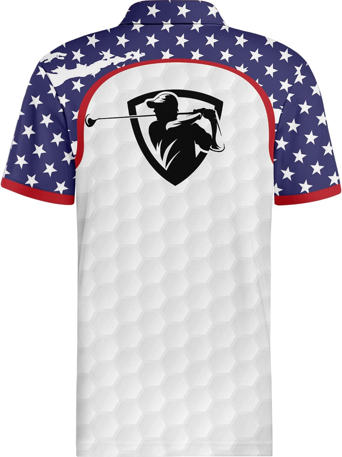 Red, White and Blue American Flag Patriotic Golf Polo Shirts, Golf Gift For Men, Golf Shirts For Men