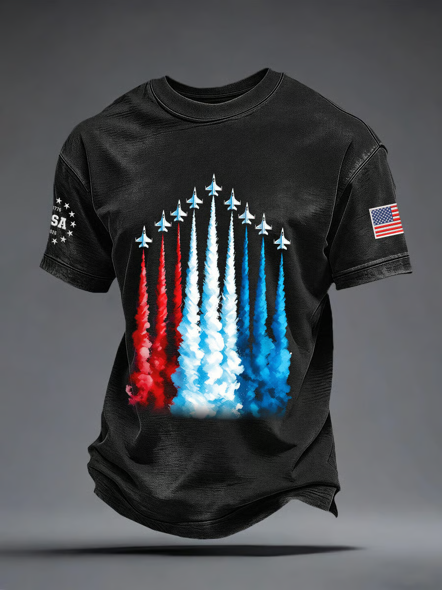 Red White Blue Sky Tribute Patriotic Golf Shirt, 4th Of July Golf Shirt, Golf Shirts For Men, 250th Anniversary Golf T-Shirt