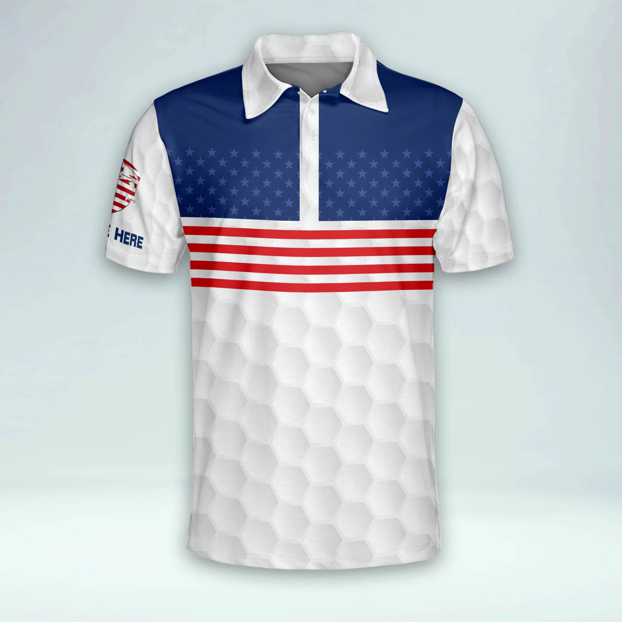 I Hate Golf Nice Short I Love Golf USA Flag Custom Golf Polo Shirts, Golf Gift For Men, Golfing Apparel
