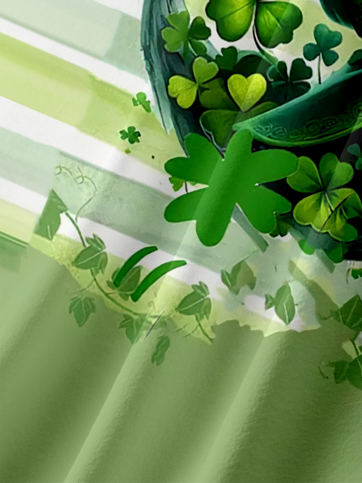 St. Patrick's Day Musical Gnome Playing Violin Hawaiian Golf Shirt, Shamrock Golf Shirts, Men's Golf Shirt