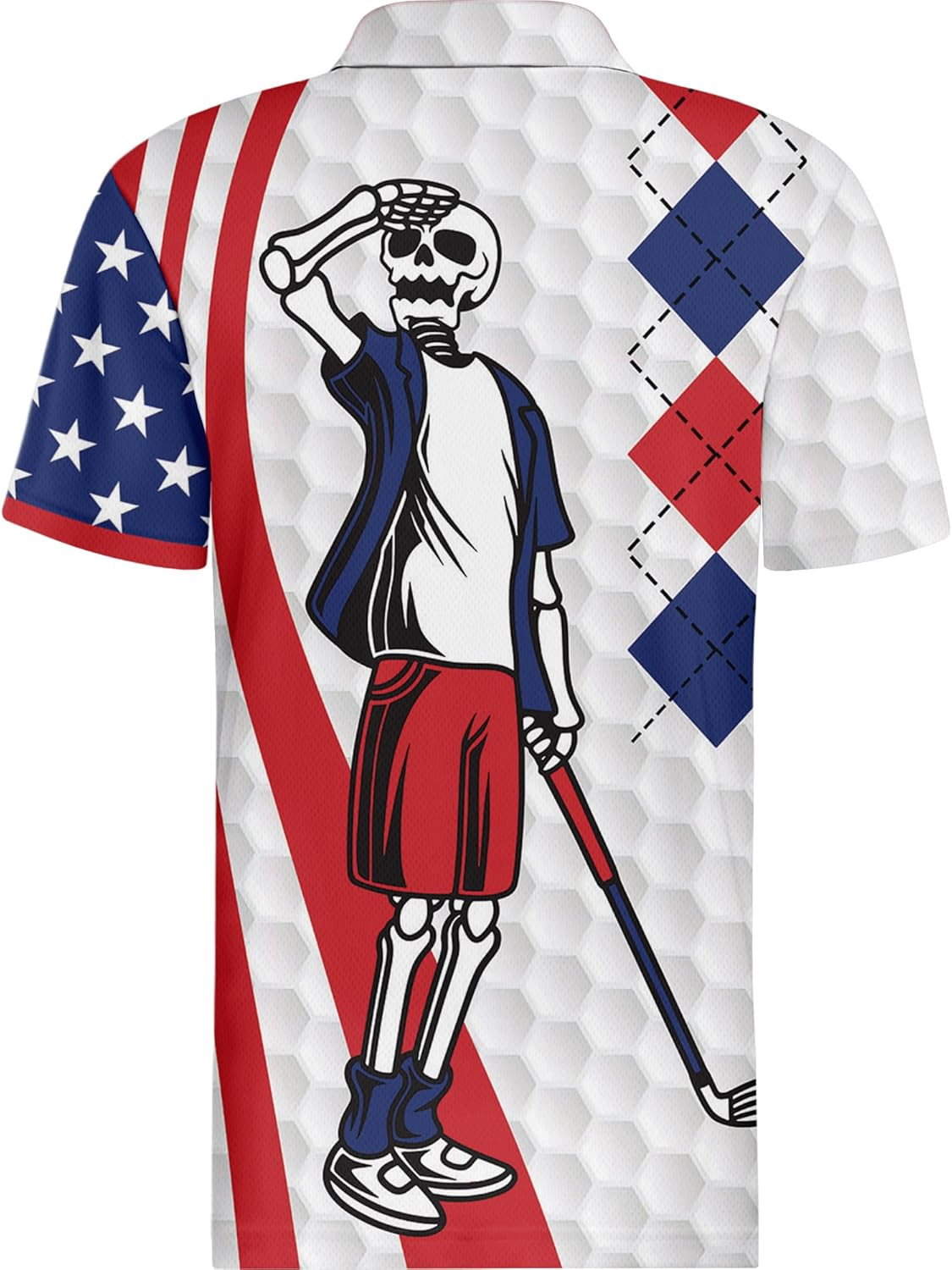 Funny Swing Polo Shirt American Flag Shirt Patriotic Golf Polo Shirts, Golf Gift For Men, Golf Shirts For Men