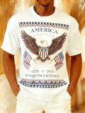 America 1776-2026 Semiquincentennial Patriotic White Golf Shirt, 4th Of July 250th Anniversary Golf Shirts For Men