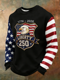 1776-2026 Liberty 250 Sequin Pattern Black Golf Shirt, Patriotic Golf Shirt, 4th Of July Golf Shirts For Men