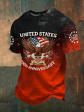 US 250th Anniversary Eagle Floral Distressed Golf Shirt, Patriotic Golf Shirt, 4th Of July Golf Shirt