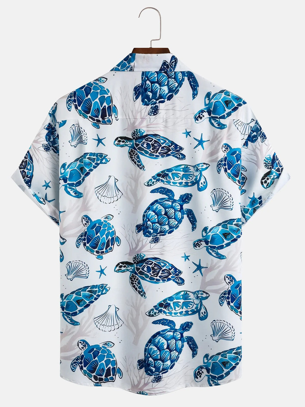 Sea Turtle Pattern Hawaiian Golf Shirt,  Men's Golf Shirt, Ocean Vibe Tropical Vibe Funny Golf Shirt