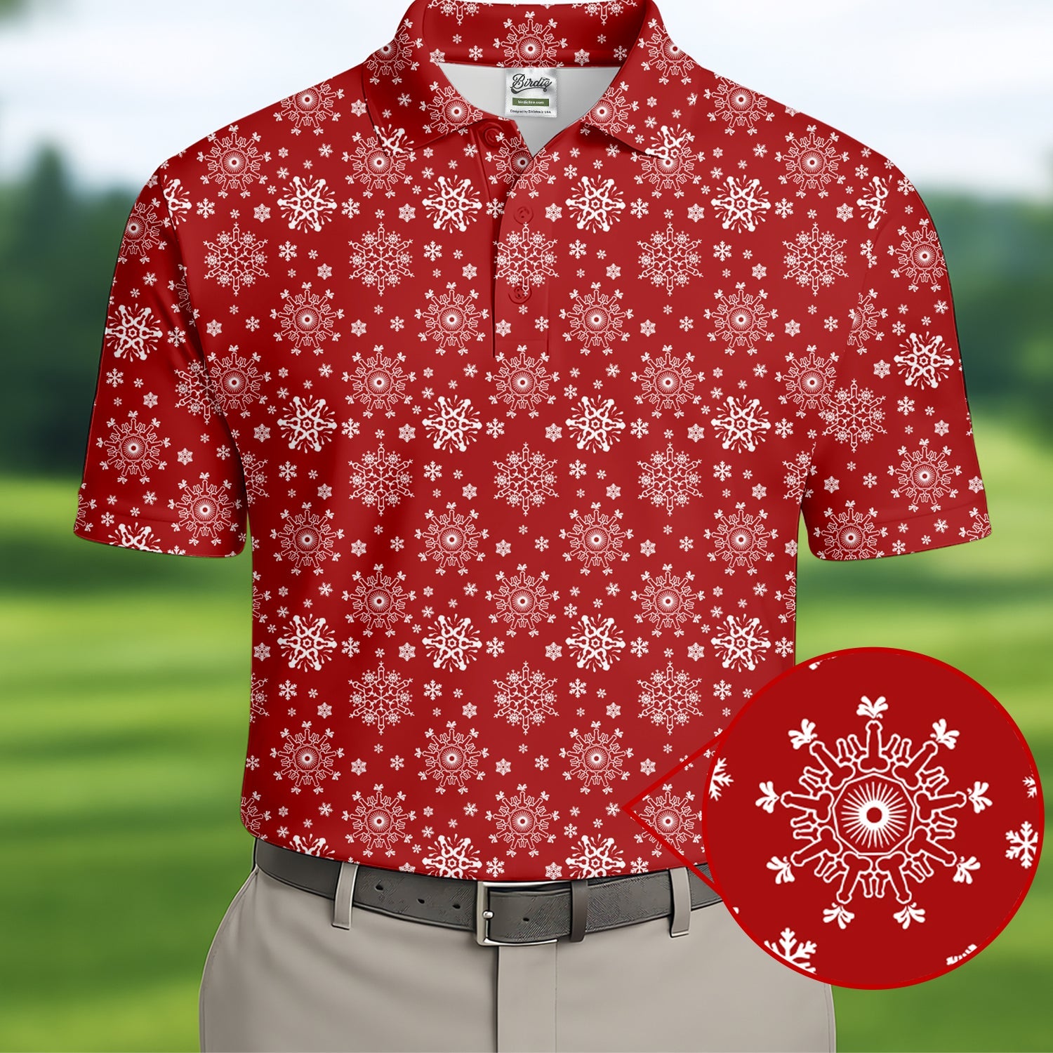 Dirty Funny Adult Humor Snowflakes Red Golf Shirt, Fun Men's Golf Polos, Christmas Golf Shirt, Polo Shirts For Men