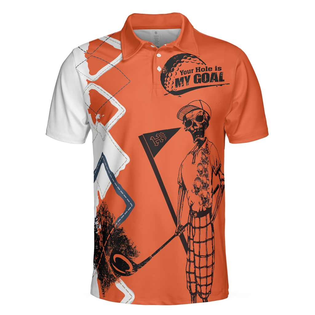 Your Hole Is My Goal Men's Golf Polo Shirt, Golfing Apparel, Mens Golf Gift
