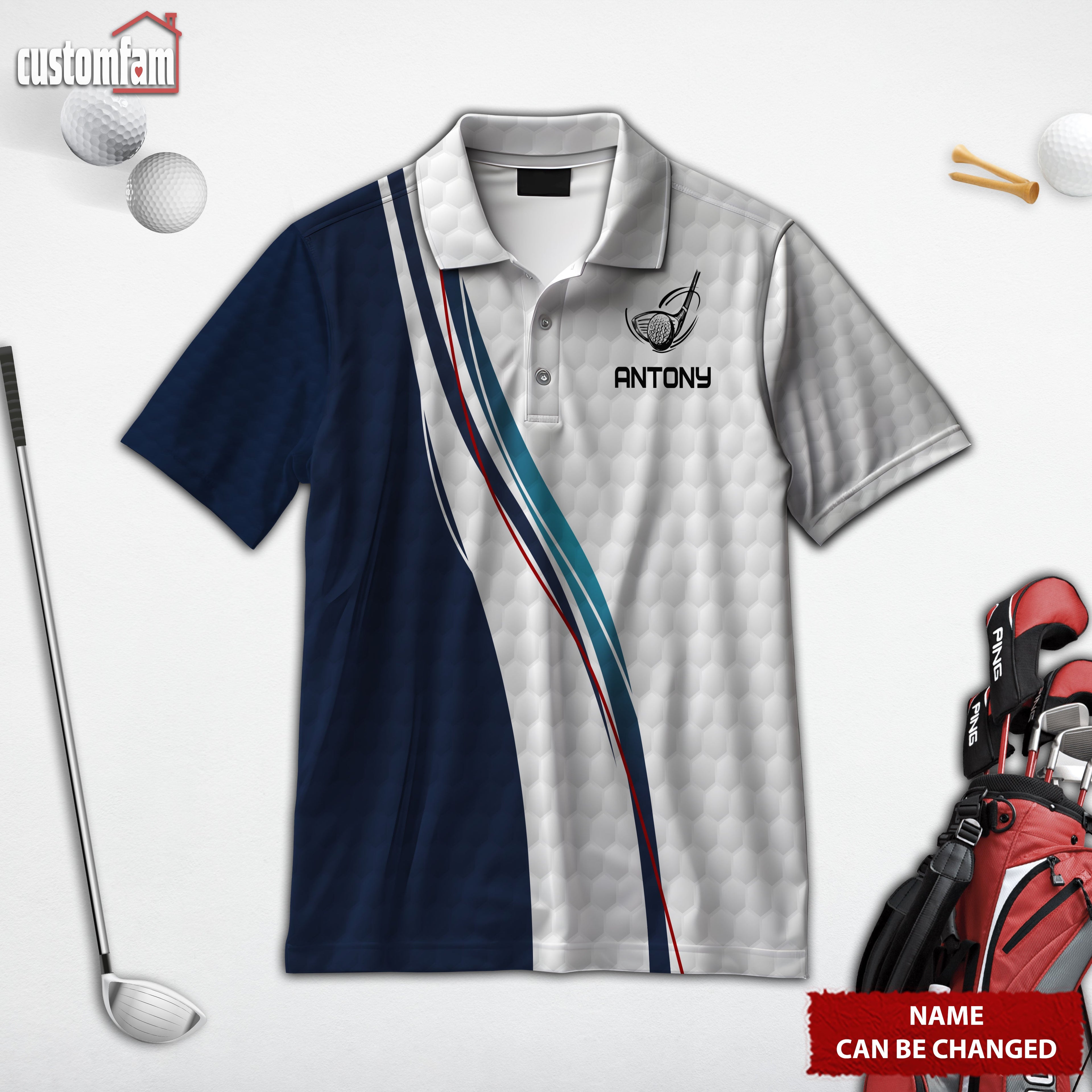 Swing Swear Look For Ball Repeat Personalized Golf Polo ShirtGolf Shirt, Gift For Golfers