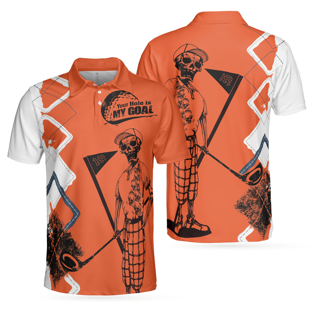 Your Hole Is My Goal Men's Golf Polo Shirt, Golfing Apparel, Mens Golf Gift