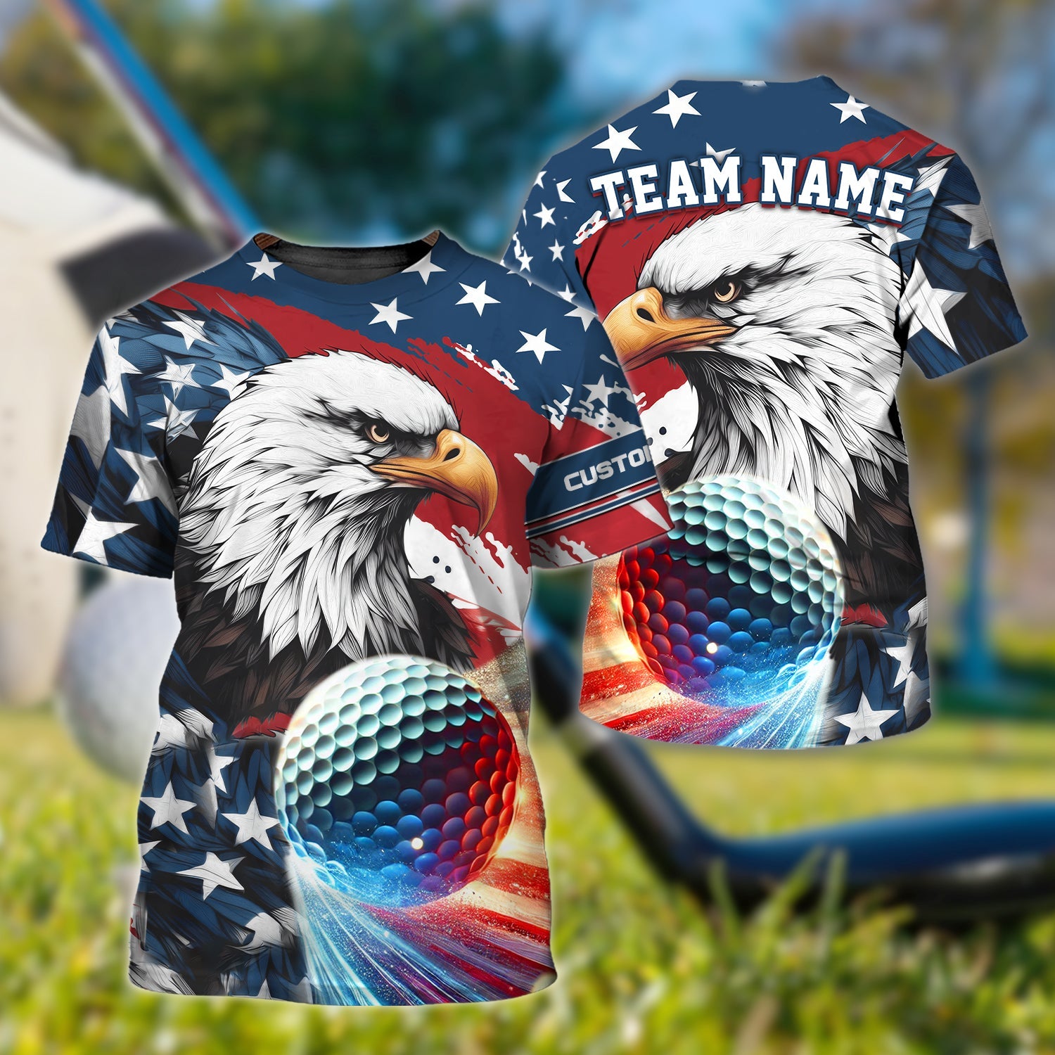 American Eagle Custom Golf Polo ShirtPatriotic Golf Shirt, Gift For Golfers, Golf Gift Ideas