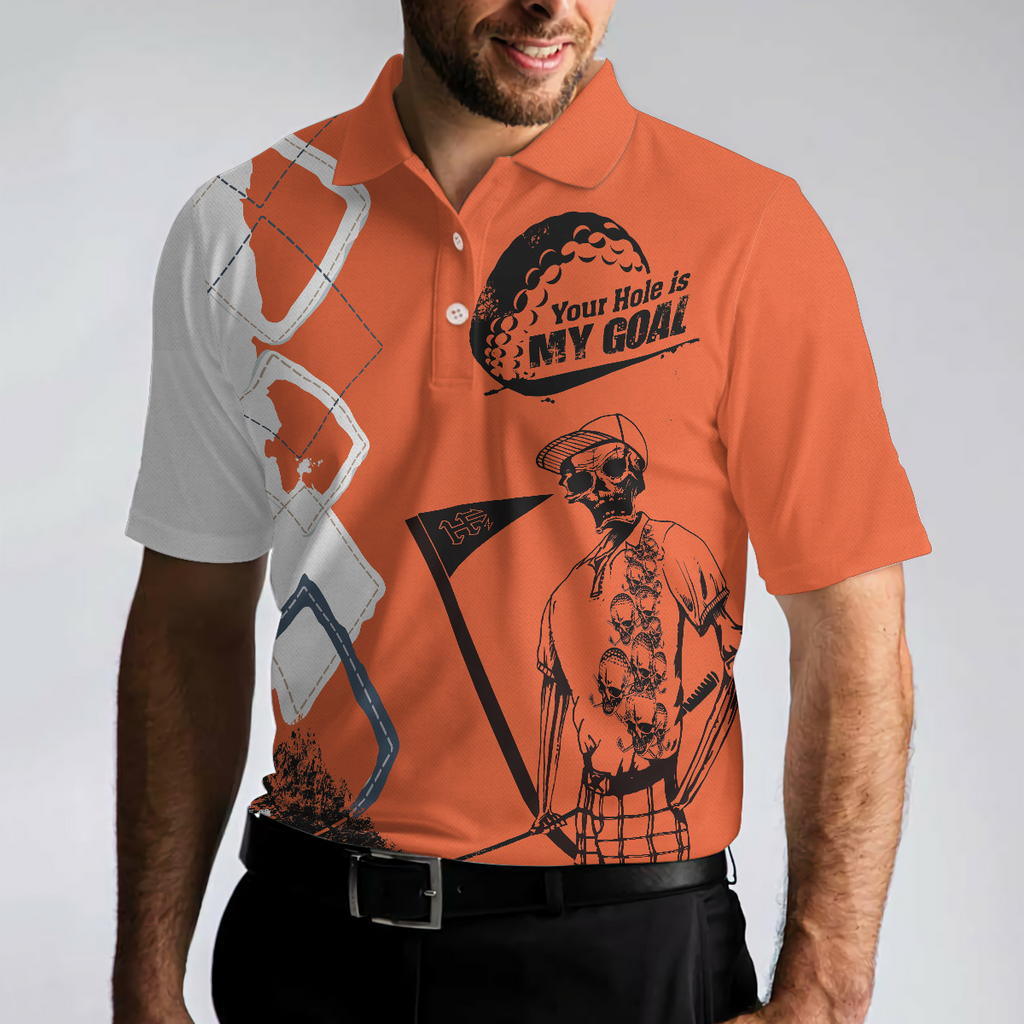 Your Hole Is My Goal Men's Golf Polo Shirt, Golfing Apparel, Mens Golf Gift