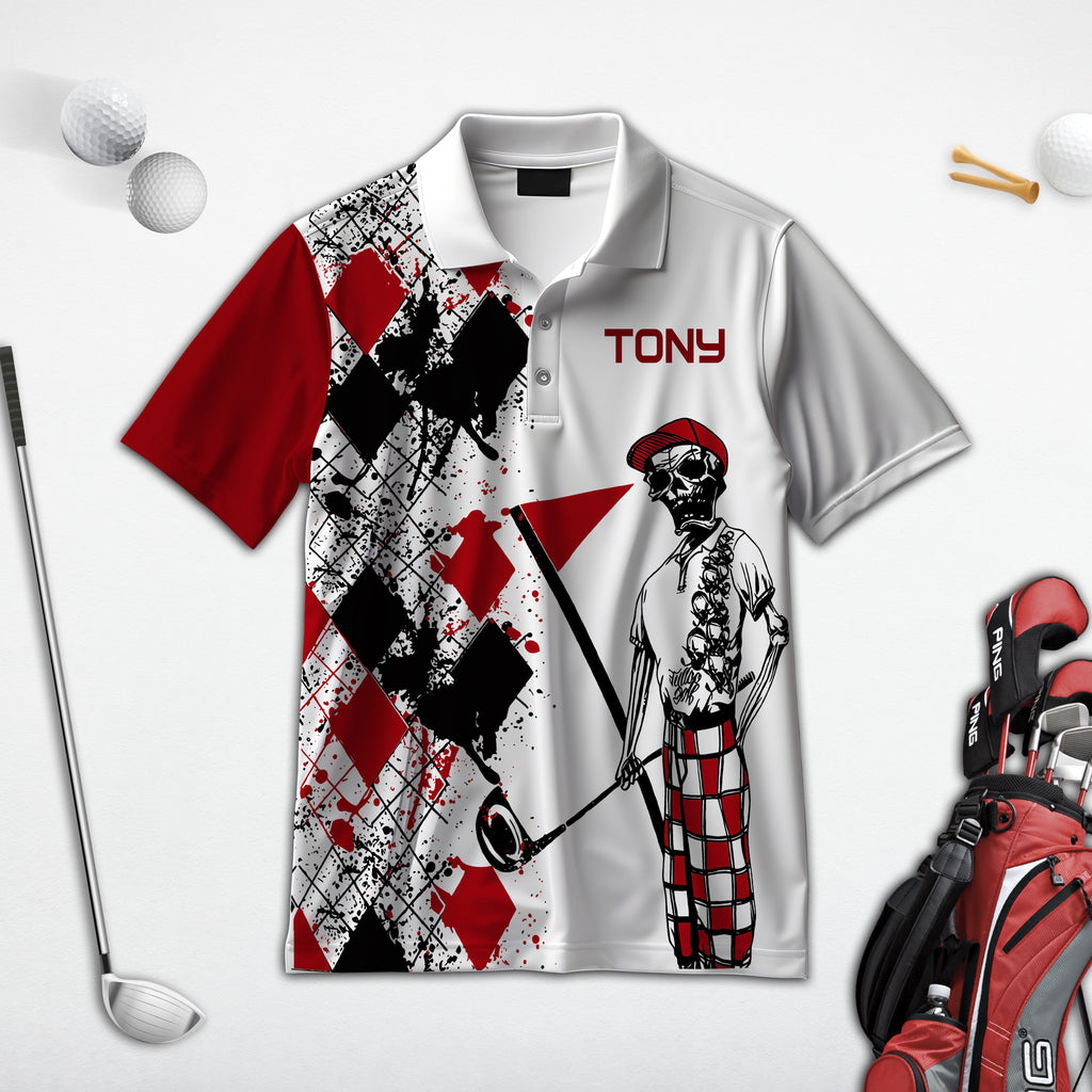 Swing Swear Drink Repeat Personalized Name 3D Golf Polo ShirtGolf Shirt, Gift For Golfers