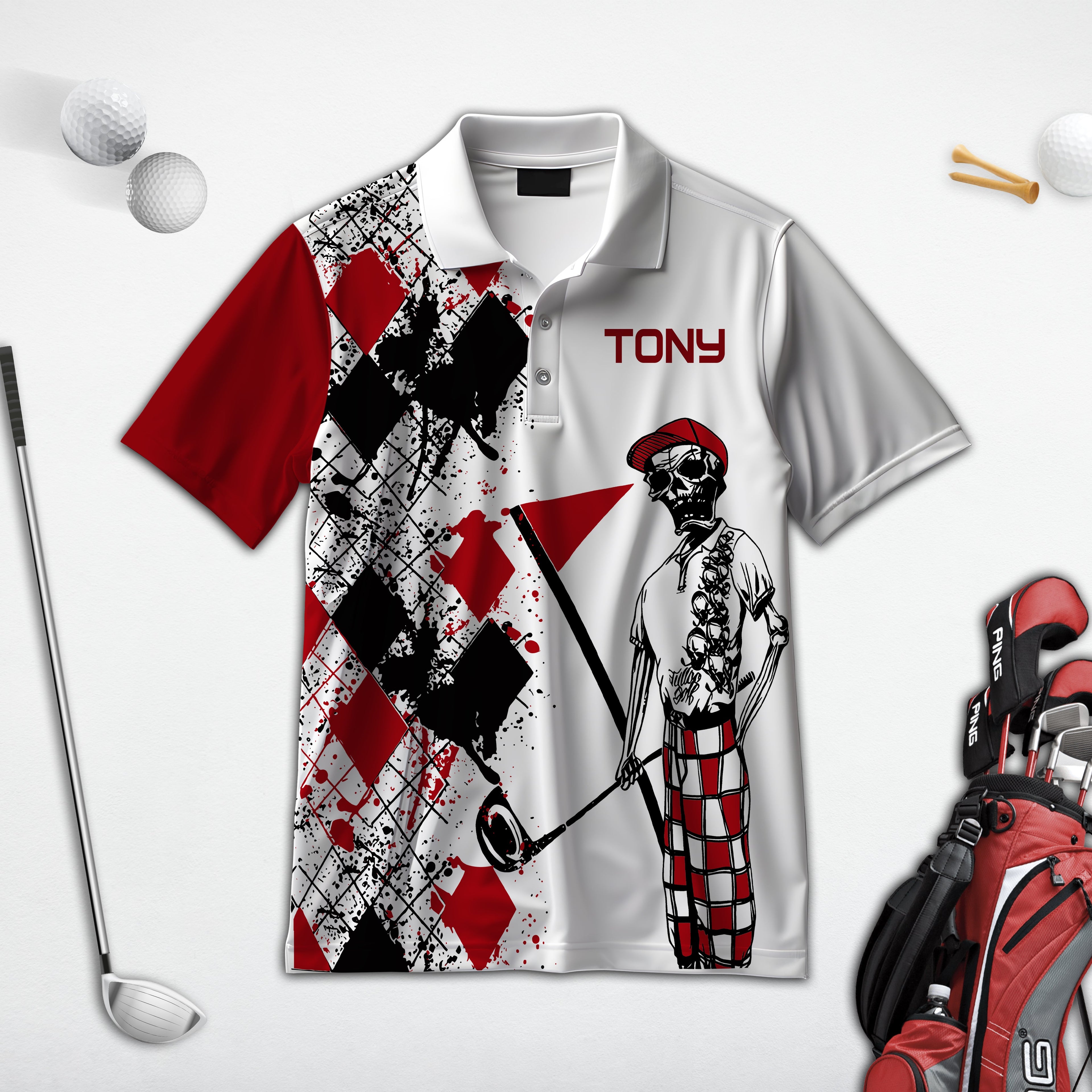Swing Swear Drink Repeat Personalized Name 3D Golf Polo ShirtGolf Shirt, Gift For Golfers