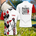 Swing Swear Drink Repeat Personalized Name 3D Golf Polo ShirtGolf Shirt, Gift For Golfers