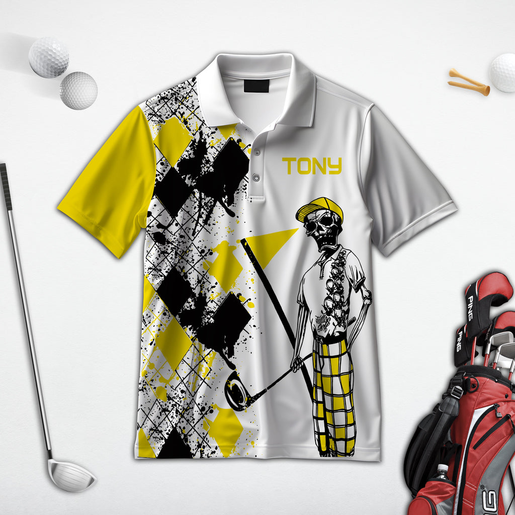 Swing Swear Drink Repeat Personalized Name 3D Golf Polo ShirtGolf Shirt, Gift For Golfers