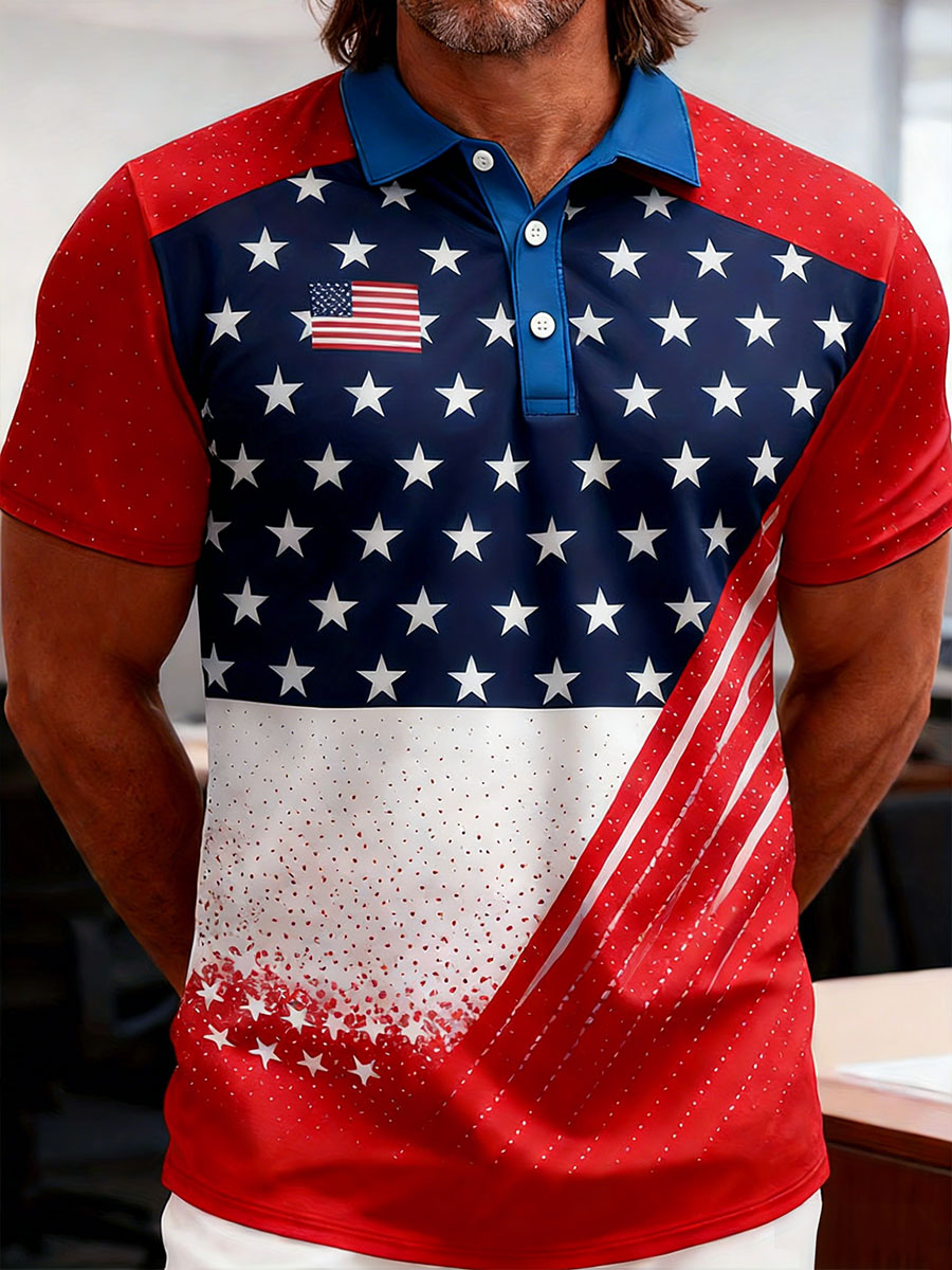 Vintage America 250 Patriotic Shirt Men's American Flag Tops 4th Of July Shirt