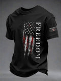 Patriotic America 250 Golf Shirt Men's Freedom USA Flag Print Casual Tee 4th Of July Shirt