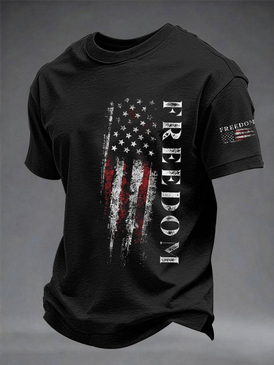 Patriotic America 250 Golf Shirt Men's Freedom USA Flag Print Casual Tee 4th Of July Shirt