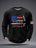 Red White Blue America 250 Shirt Men's USA 1776-2026 Print Waffle Long-Sleeve T-Shirt 4th Of July Shirt