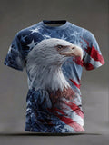 USA 250 Celebration Polo Shirt Men's American Eagle Printed Casual T-Shirt 4th Of July Shirt