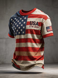 USA 250th Anniversary Patriotic Polo Men's USA 1776-2026 Print T-Shirt 4th Of July Shirt