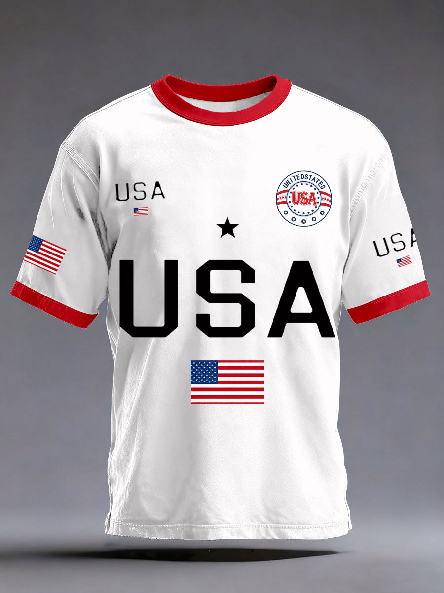 America 250 Patriotic Shirt Men's USA Flag T-Shirts 4th Of July Shirt
